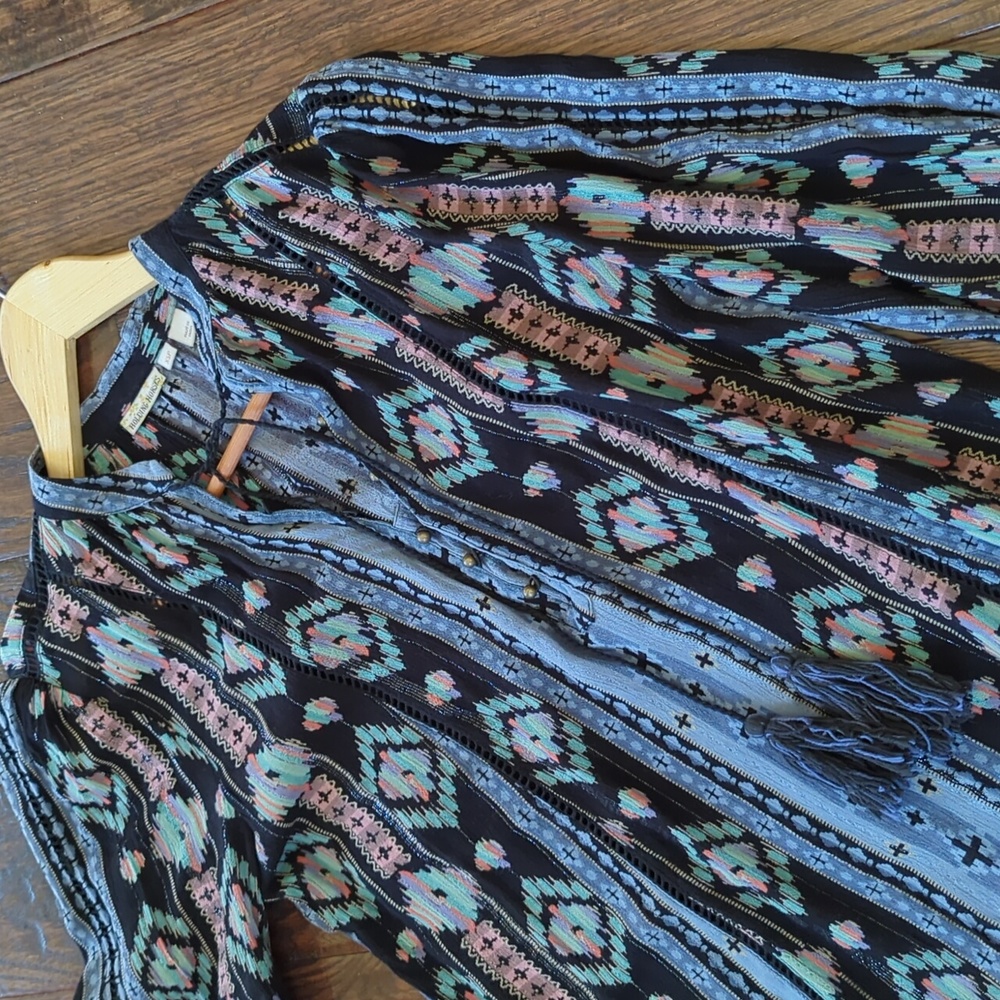 ANTHRO I Boho Western Winter Moon Tunic Woven Dress by Holding Horses, XSP - Picture 1 of 15